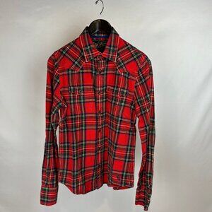 WHO A.U. Tartan Western Flannel Shirt, S